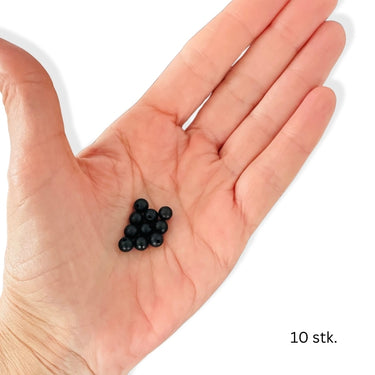 runde sorte onyxperler matte