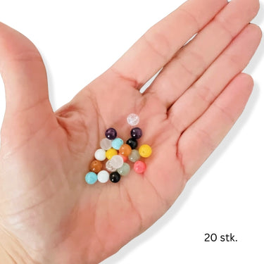 blandede farvede perler natursten og skal