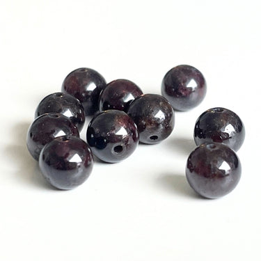 mørkerøde granat stenperler 6 mm