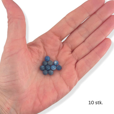 runde matte blå sodalit stenperler