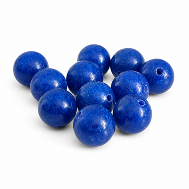 10 stk. 8 mm Blå farvet jade perler