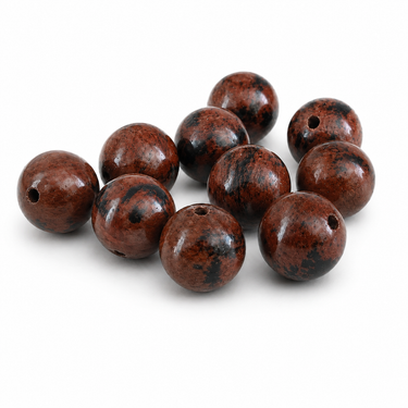 10 stk. 8 mm Obsidian Mahogni perler