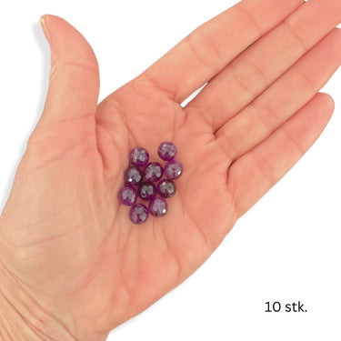 10 stk. 8 mm Ametyst facet perler