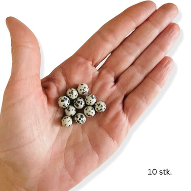 spættede jasper perler beige sort