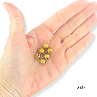 facetterede runde metalperler