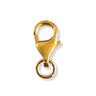 Forgyldt karabinlås 9 mm til armbånd og halskæder