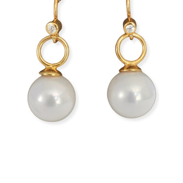 Ørekroge med zirkonia, Forgyldt Sterling Sølv