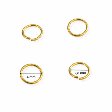 åbne øskner 4 mm i forgyldt sterling sølv - 10 stk