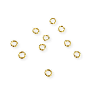 Øsken / Åben ring, 0,7 x 3,5 mm Forgyldt Sterling sølv, 10 stk.