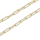 diamanteret kæde forgyldt sølv