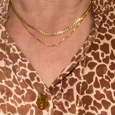 flad kæde 2,9 mm guldfarvet