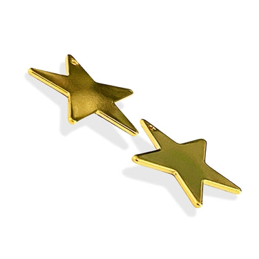 Guld stjerne charms til smykker – 2 stk. vedhæng til DIY design