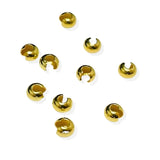 Forgyldte wireklemmeskjulere 4 mm i sterling sølv – 10 stk.