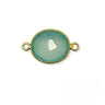Mellemled med aqua chalcedon og forgyldt sterling sølv