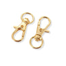 2 stk. guldfarvede karabinhager / nøgleringe 30x11 mm