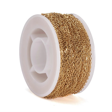 1,5 x 2 mm smykkekæde i 18K forgyldt stål