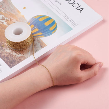 tynd guldfarvet ankerkæde pr meter