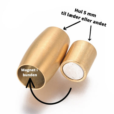 oval magnetlås mat guldfarvet
