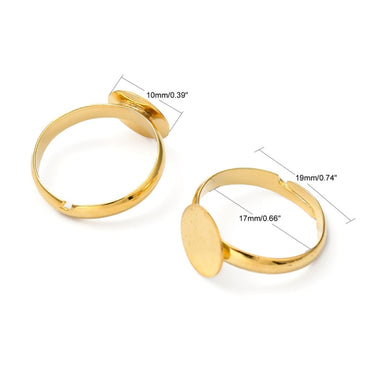 Fingerring med 10 mm plade, 2 stk.