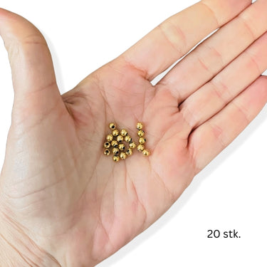 20 stk. Guldfarvede stålperler 4 mm