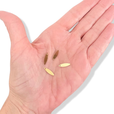 smalle bladvedhæng messing