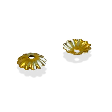 Beadcaps i 18K forgyldt stål til smykkefremstilling, 6 mm
