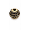 forgyldt perle med sorte cubic zirkonia 8 mm
