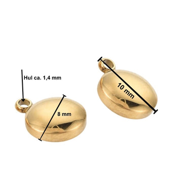 Runde vedhæng  10 x 8 mm, 2 stk.