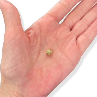 8 mm perle med zirkonia sten