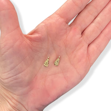 Vedhæng med rustik mønster, 12 x 5 mm, 2 stk.