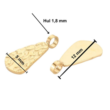 Vedhæng med rustik mønster, 12 x 5 mm, 2 stk.