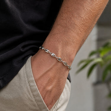 oval kæde med kaffebønne led til smykker
