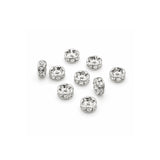 Forsølvede mellemstykker med rhinsten 2,2 x 4,2 mm