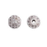 8 mm perle med klare cubic zirkonia sten