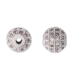 10 mm perle med klare cubic zirkonia sten