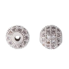 10 mm perle med klare cubic zirkonia sten