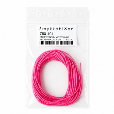 4 mtr. Knyttesnor / Perlesnor, Pink, polyester ca. 1 mm