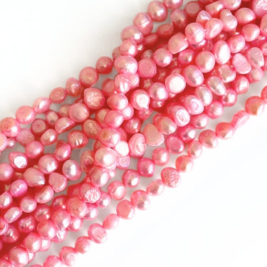 Ferskvandsperler, Lyserøde,  6 - 7 mm, Hel streng