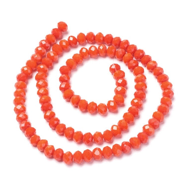4x3 mm Glasperler, Orange, facet 1/1 streng