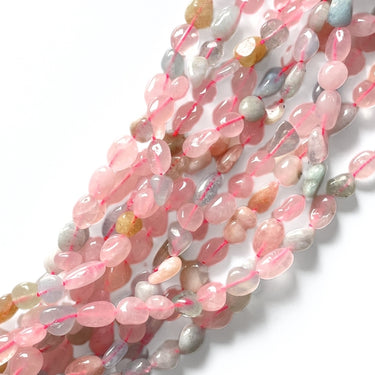 Morganit,  nugget, ca. 8 - 12 mm - Hel streng