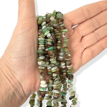 Chrysoprase, splitter/ chips - Hel streng