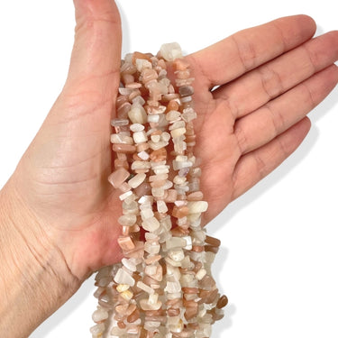 Multifarvet månesten, splitter/ chips -Streng