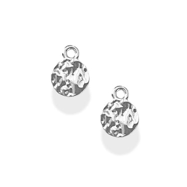 925 sølv mini vedhæng med banket overflade – ca. 7,5 mm