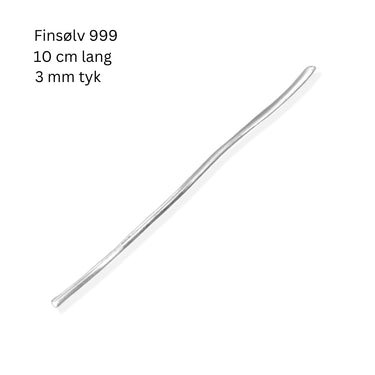 Finsølv 999 sølvtråd 3 mm – 10 cm stykke