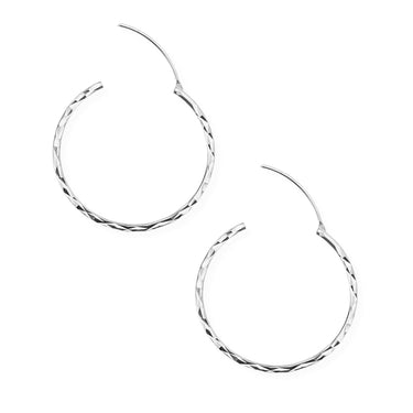 925 Sterling sølv Creoler øreringe med mønster, 30 mm
