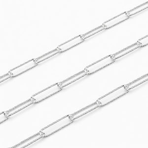 925 Sterling sølv Diamanteret kæde med lange led
