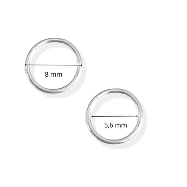 925 Sterling sølv Øsken / åben ring 1,2 x 10  mm, 2 stk.