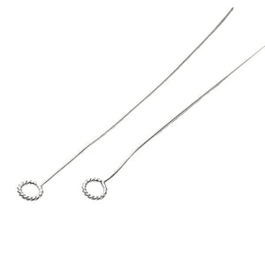 925 Sterling sølv Perlestave med snoet ring, 2 stk.