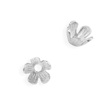 Kraftige sterling sølv perleskåle 8 mm, 2 stk.