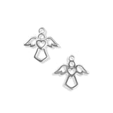 små sølv englevedhæng